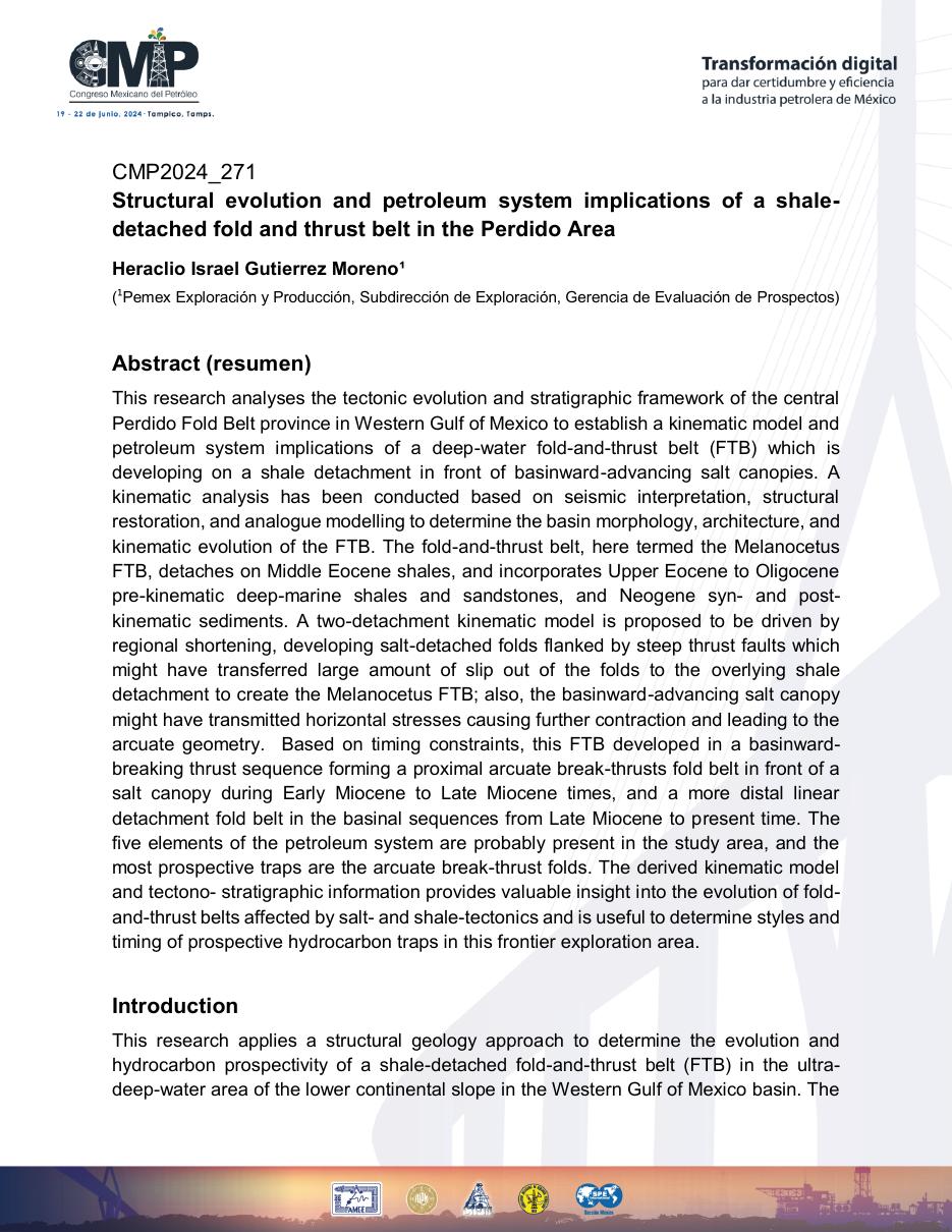 Hoja 1 de Structural evolution and petroleum system implications of a shale-detached fold and thrust belt in the Perdido Area